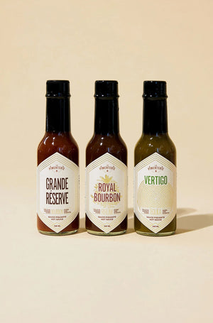 Trio Grande Réserve - sauce piquante - hot sauce - Coffrets-CadeauxLa Pimenterie